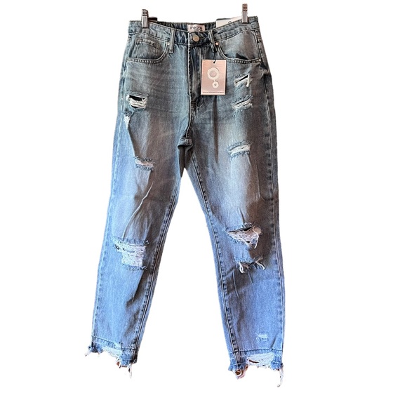 Insane Gene Denim - NWT Insane Gene High Rise Distressed Girlfriend Jeans-27